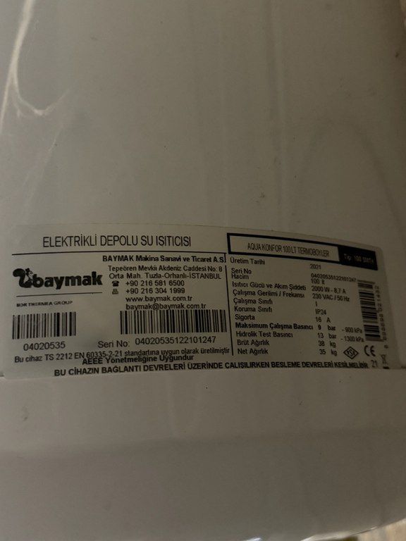 Su qızdırıcısı "Baymak Boyler 100L" — Təmir və inşaat, Bakı (2)