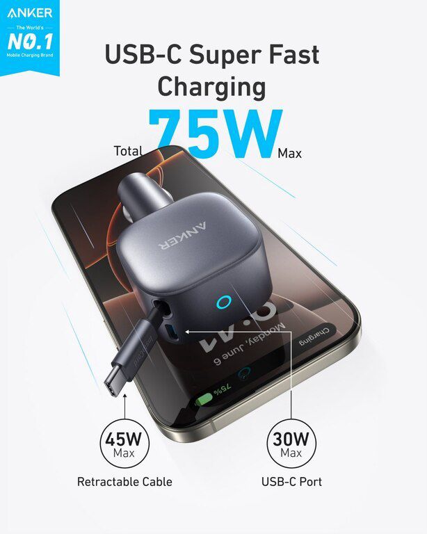 Anker car charger 75W — Smartfonlar, Bakı (3)