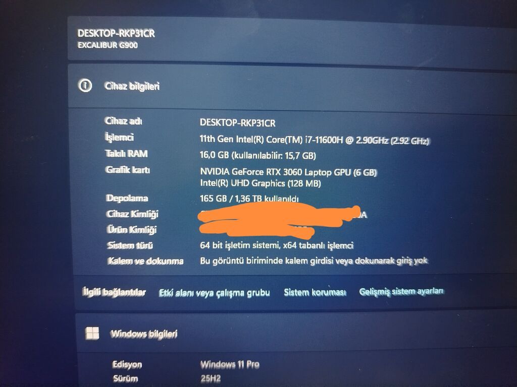 Excalibur G900 oyun noutbuku Texniki xüsusiyyətlər: - Prosessor — Digər notbuklar, Qobustan (3)