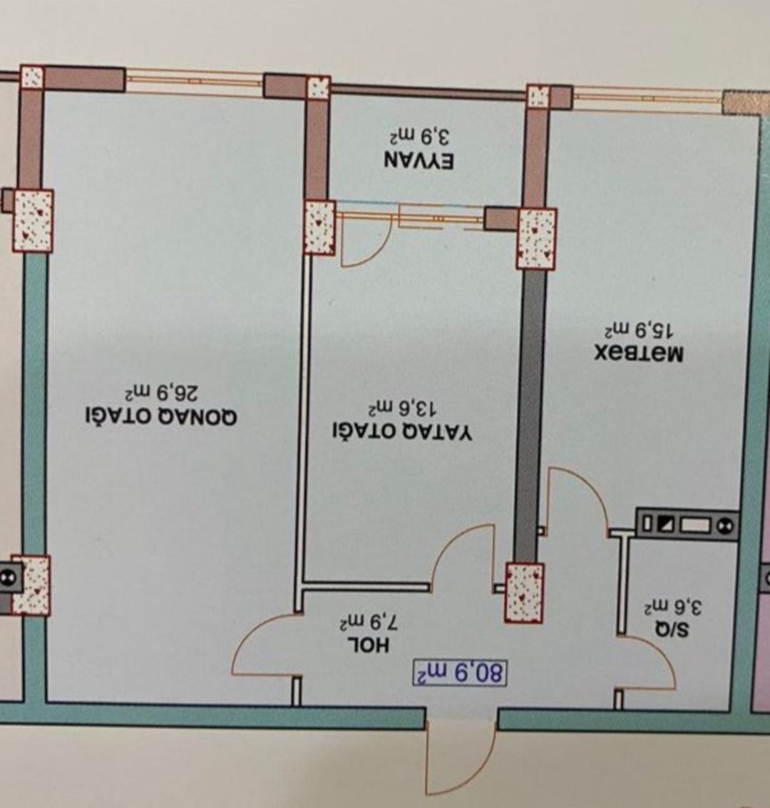 2-otaqlı yeni tikili, Xırdalan ş., 80.9 m² — Mənzil, Xırdalan (2)
