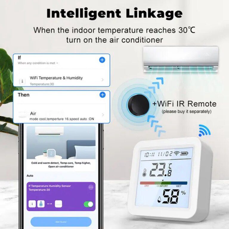 Ağıllı Wi-Fi termometr və nəmişlik ölçən cihaz — Ev texnikası, Bakı (5)