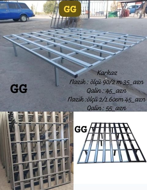 Metall çarpayı karkası - Material: möhkəm metal profildən yığılan — Bakı