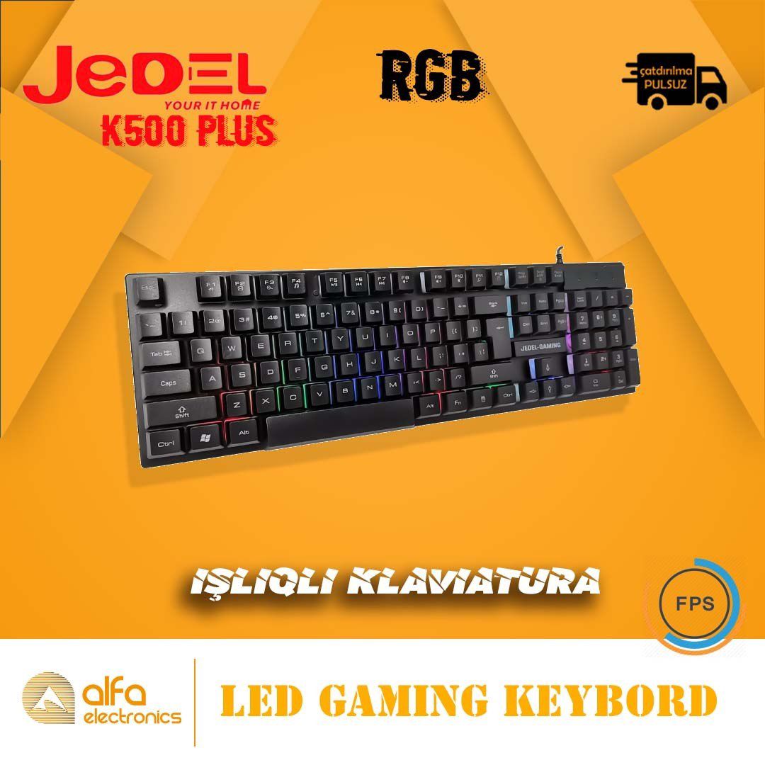 İşıqlı klaviatura "Jedel K500+" (LED Keyboard) — Elektronika, Bakı (4)