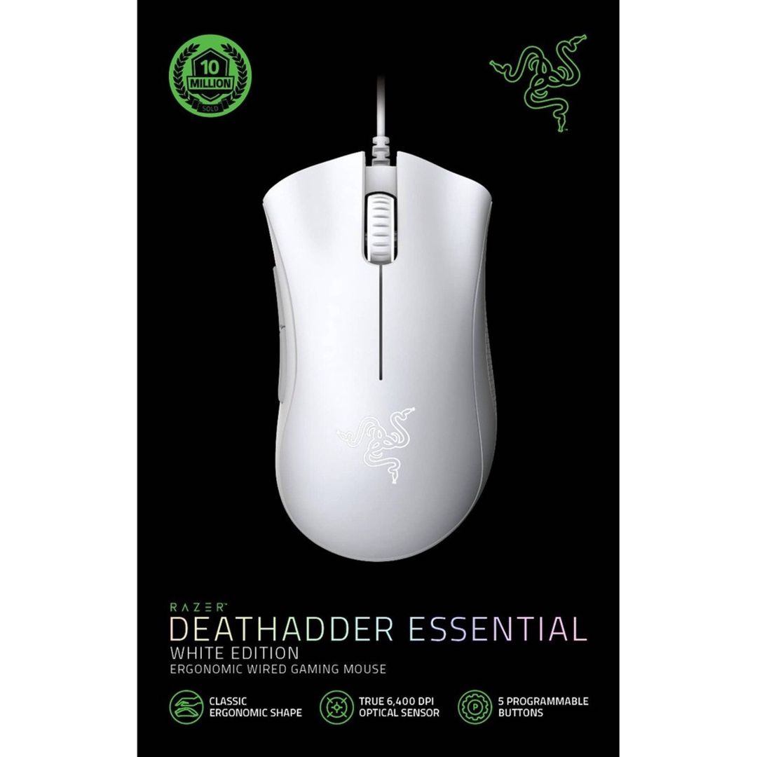 Razer DeathAdder Essential Ergonomic USB Optical Wired Gaming Mouse - White (RZ01-03850200-R3M1) — Periferik cihazlar, Bakı (3)
