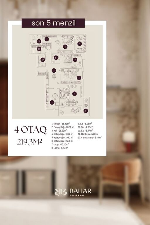 Satılır 4 otaqlı yeni tikili 219.7 m² — Mənzil, Bakı (3)