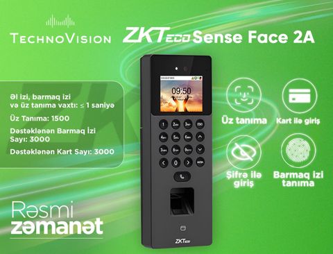ZKTeco SenseFace 2A üz tanıma cihazı — Bakı