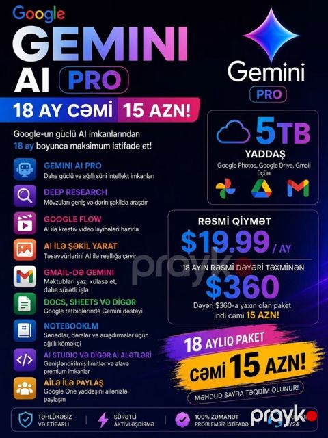 Gemini Pro abunəliyi — Bakı