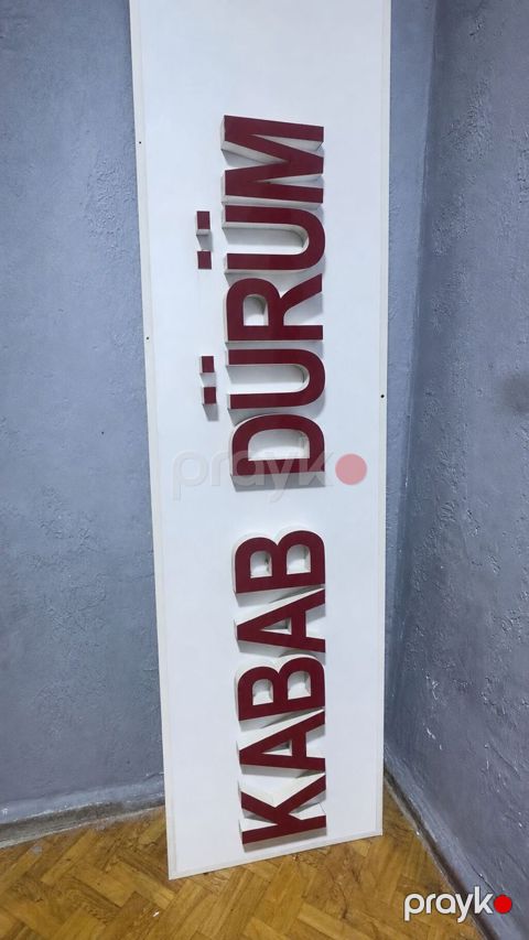 Kabab/Dürüm üçün şaquli reklam lövhəsi - Material: möhkəm ağ əsas — Bakı
