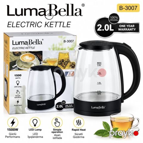 LumaBella B-3007 elektrik çaydan - Həcm: 2.0 L (MAX işarələri: 0.5 L — Bakı
