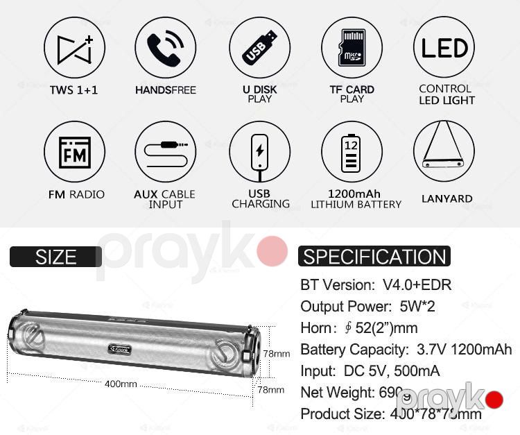 Bluetooth dinamik "Kisonli LED-902" — Səs texnikası, Bakı (8)