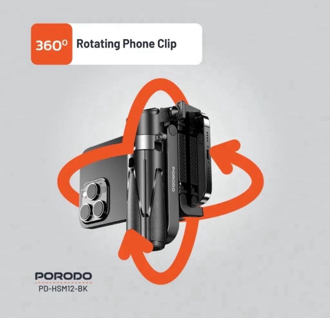 Porodo Quad-Base Selfie Stick 360° — Foto və video texnikası, Bakı (3)