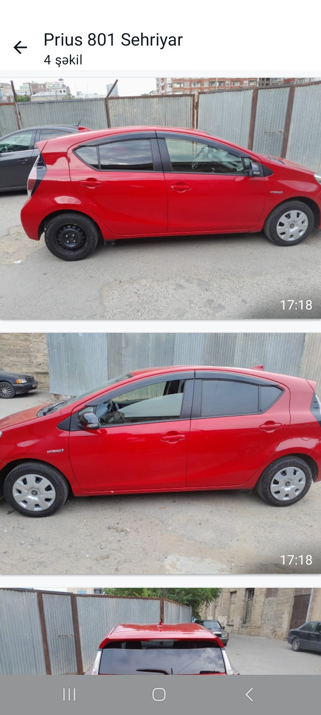 Toyota Aqua hibrid hetçbek - Rəng: parlaq qırmızı - Kuzov: 5 qapılı — Avtomobillər, Bakı (2)