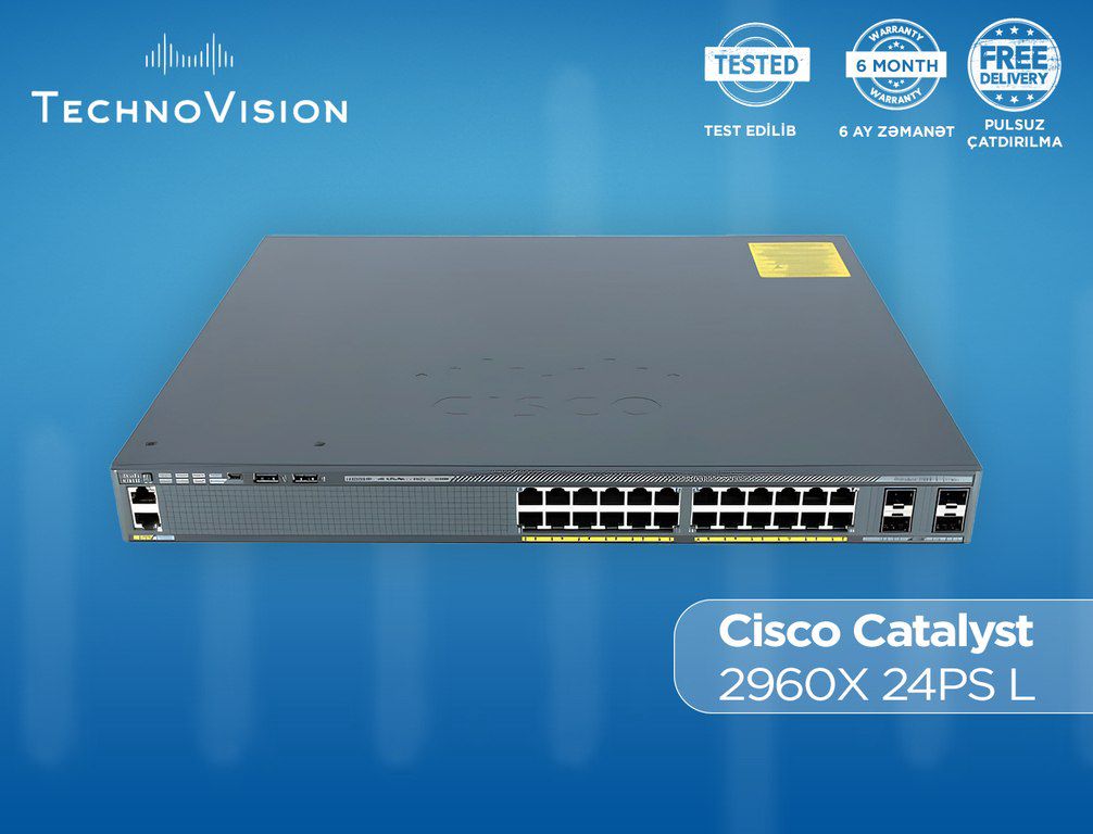 Cisco Catalyst 2960X 24PS L — Şəbəkə və server avadanlığı, Bakı (3)