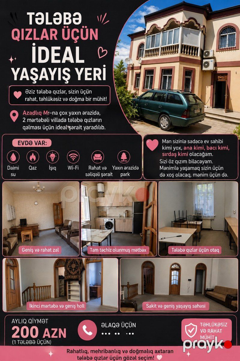 Villa kirayə verilir, Azadlıq m — Ev, villa, Bakı (7)