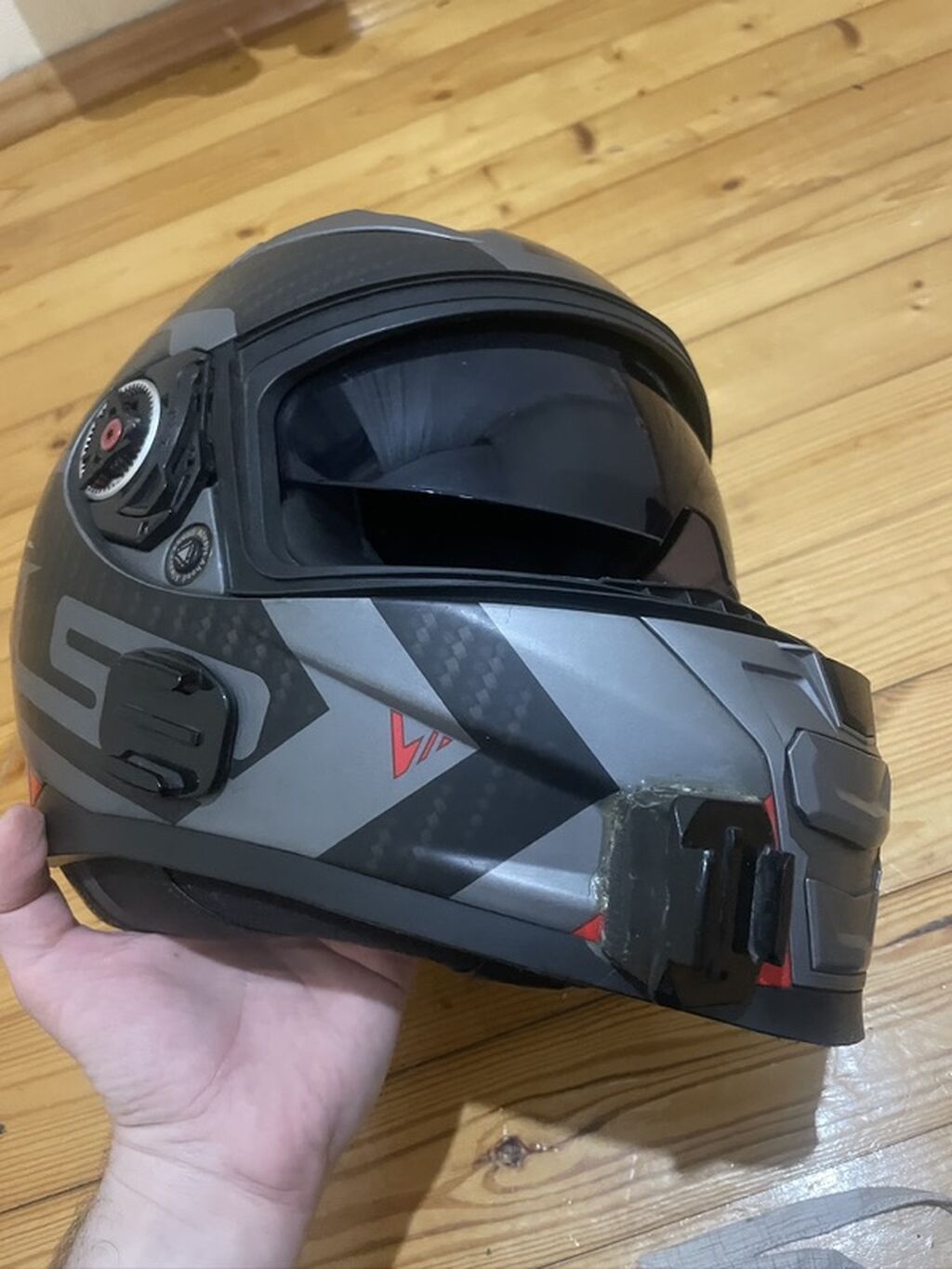 LS2 kask satilir. Vizoru yoxdur. Ideal veziyetdedir. Gopro ucun iki — Motosiklet geyimi, Bakı (6)