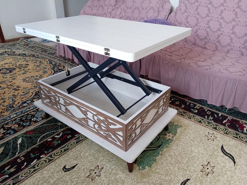 Düz masa, Transformer, Təkərsiz, Teksturalı laminat — Jurnal masaları, Bakı (8)