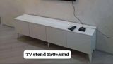 Ağ rəngli TV stendi - Minimalist, müasir dizayn - 4 bölməli ön hissə — Goods