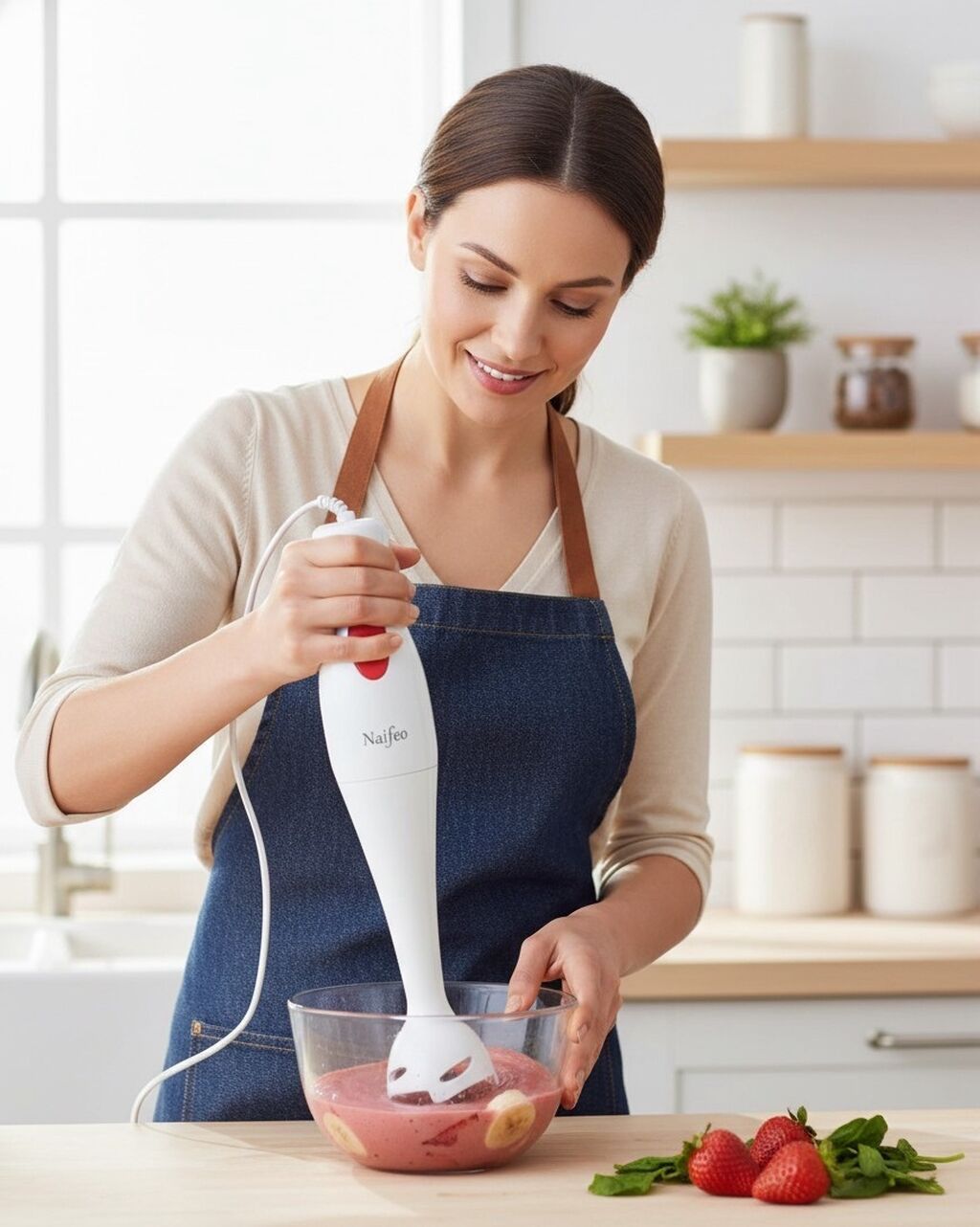 Naifeo NF-8001A əl blenderi - Güc: 300W - Mühərrik: mis sarğılı — Blenderlər, xırdalayanlar və mikserlər, Digah (6)