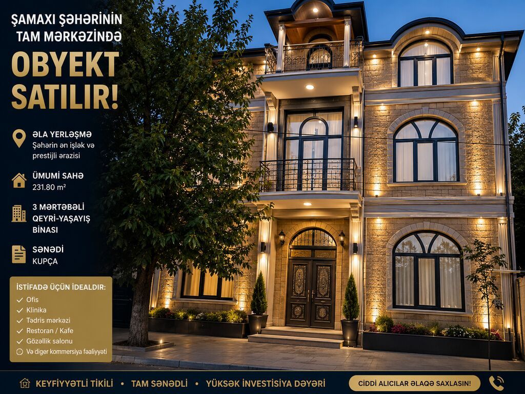 Şamaxı şəhərində,Tam mərkəzində Abyekt satılıır, 231.80kv sənədi — Əmlak, Şamaxı (6)