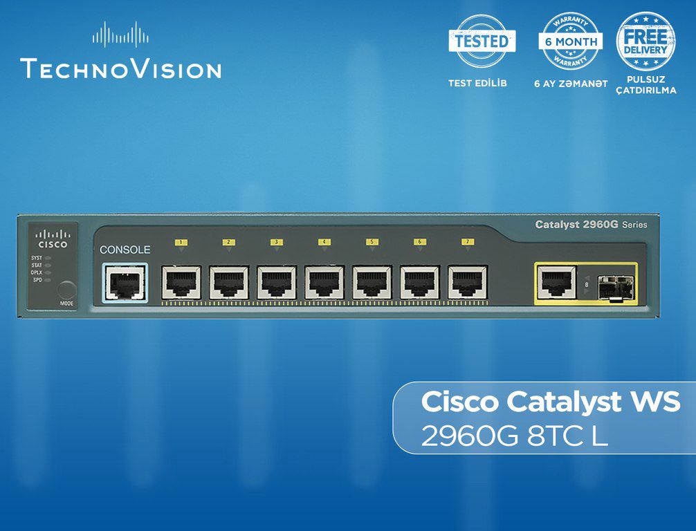 Cisco Catalyst WS 2960G 8TC L — Şəbəkə və server avadanlığı, Bakı (3)