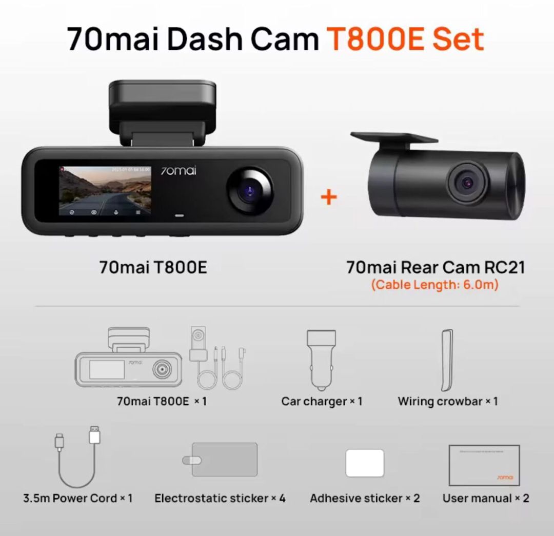 Videoqeydiyyatçı Xiaomi 70mai T800E 3 kamera 4K — Ehtiyat hissələri və aksesuarlar, Bakı (11)
