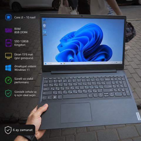 Noutbuk Lenovo i3-10 nəsil/8GB DDR4/SSD — Bakı