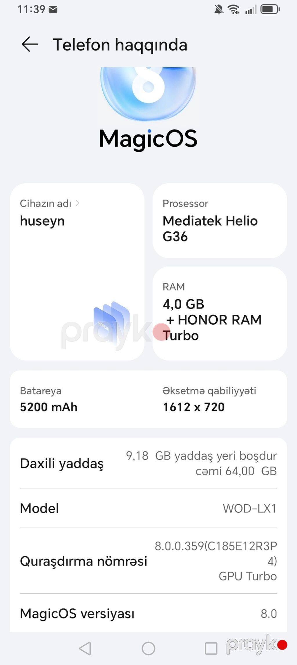 Honor 64 GB, rəng - Qara, Sensor — Honor, Masazır (3)