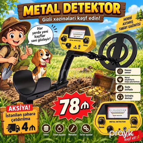 Metal detektoru. Hər növ metal tapır. Babinin diametri — Lənkəran