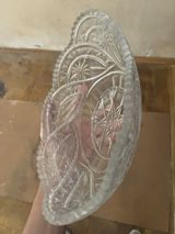 Kəsilmiş naxışlı şüşə meyvə/şirniyyat qabı - Material: qalın, şəffaf — Emre — Dining tableware