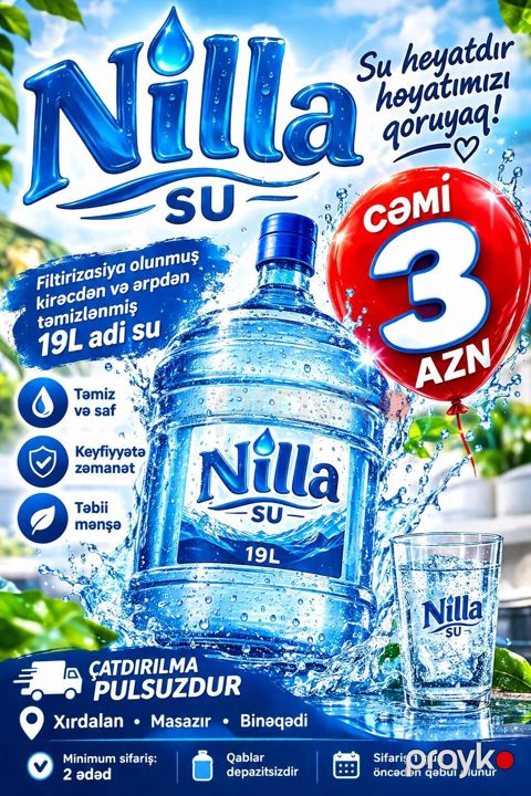 Nilla Su – 19L - Filtrasiyadan keçmiş, kirəc və ərpdən təmizlənmiş adi — Xırdalan