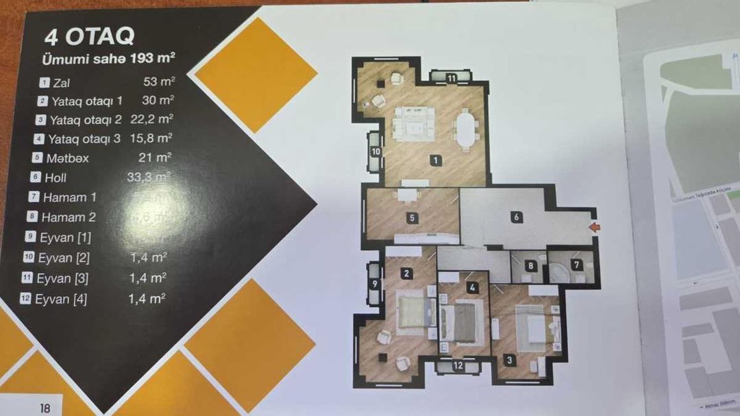 Satılır 4 otaqlı yeni tikili 176 m² — Mənzil, Bakı (3)
