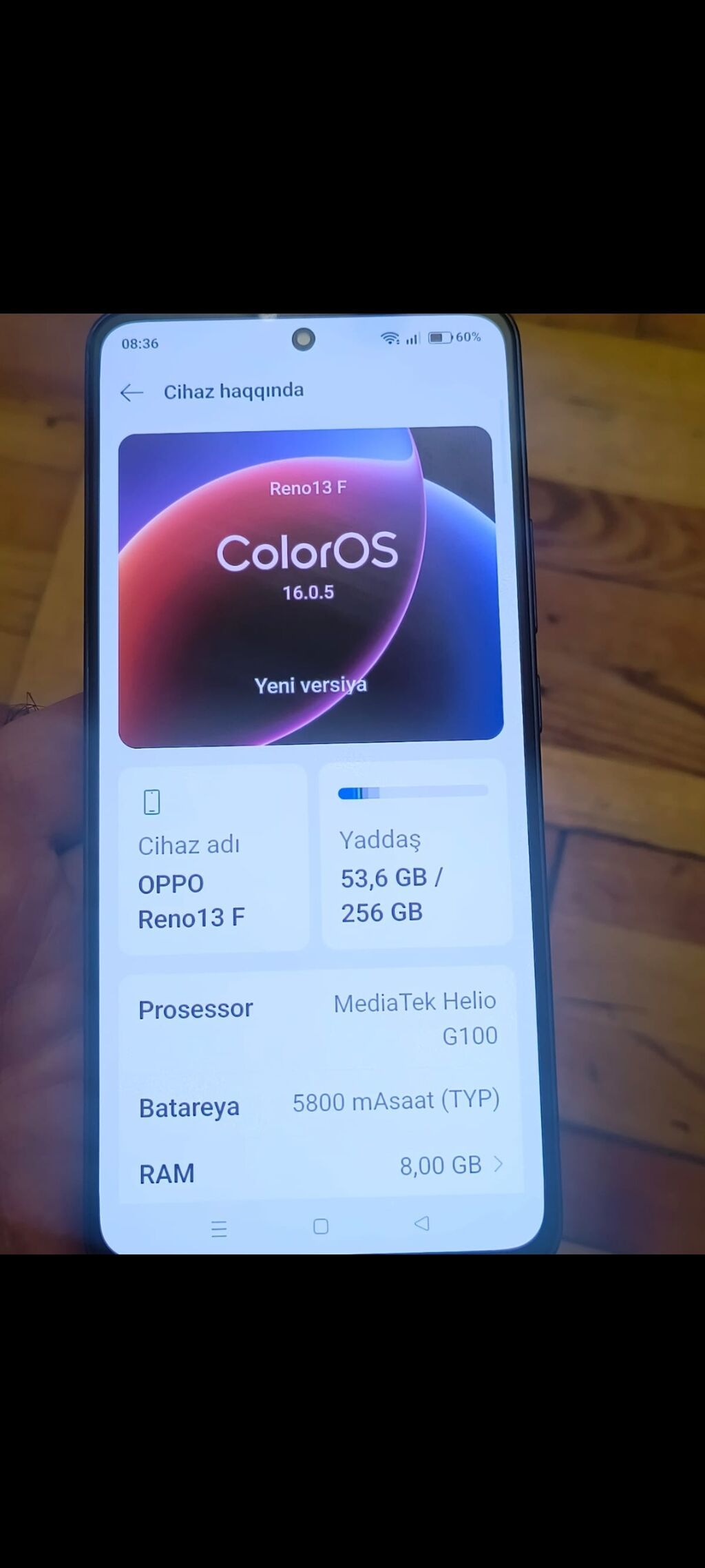Oppo Reno 13 F, 256 GB, Qara, İki sim kartlı — OPPO, Bakı