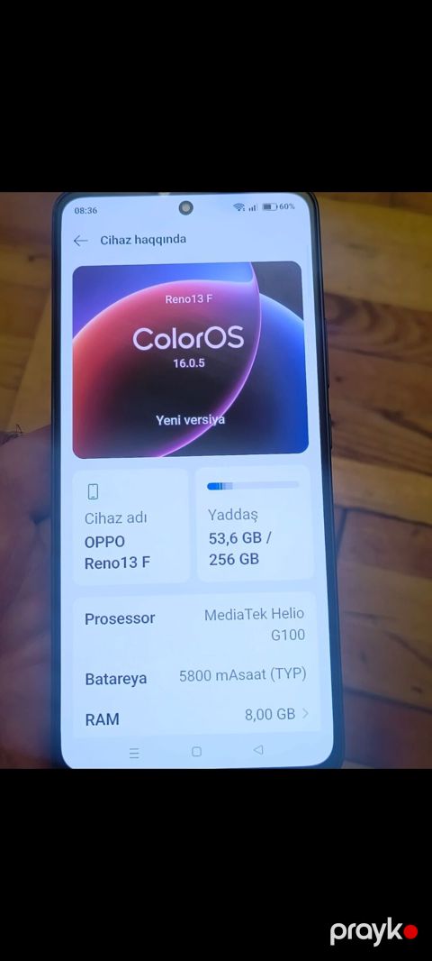 Oppo Reno 13 F, 256 GB, Qara, İki sim kartlı — Bakı