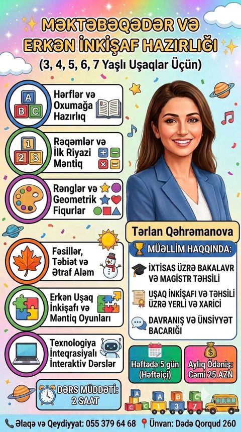 Məktəbəqədər və ibtidai sinif hazırlığı, Azərbaycan dili, Əyani — Gəncə