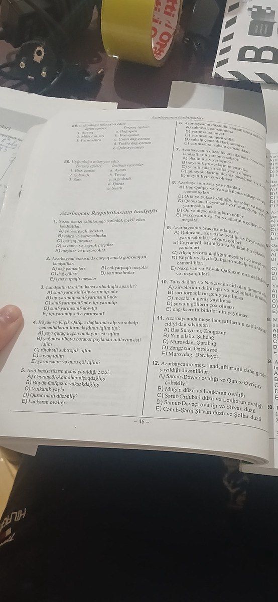 Coğrafiya test toplusu 2025-2ci hissə — Sırt çantaları, ranelər, çantalar, Şirvan (3)