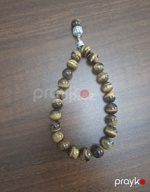 Xacmazdadir Təbii “Pələng gözü” daşından təsbeh - Material: Pələng — Xaçmaz