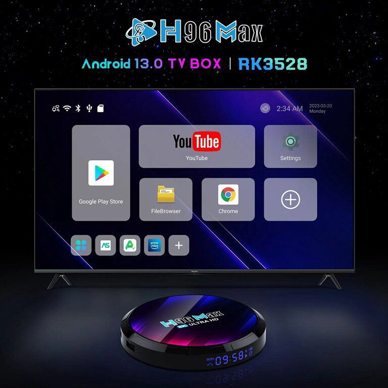 TV Box H96MAX 4RAM 32GB Android 13 8K 5G — Elektronika, Bakı (2)