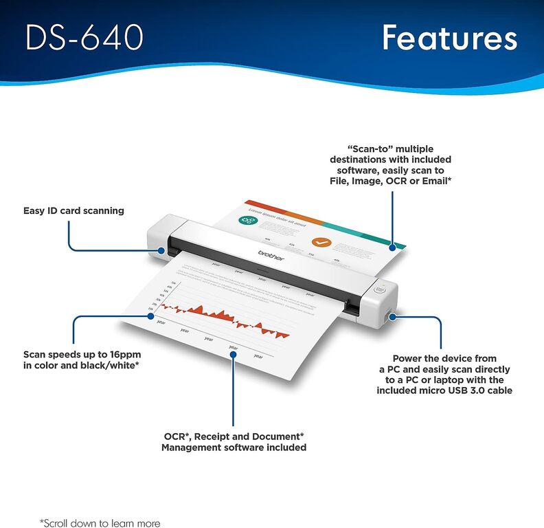 Daşına bilən scanner "Brother DS-640" — Ofis texnikası və istehlak malları, Bakı (7)