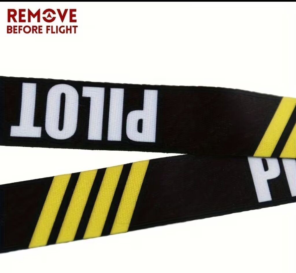 Aviator mövzulu boyun ilgəyi (lanyard) - Dizayn: qara zəmində sarı — Aksesuarlar, Bakı (7)