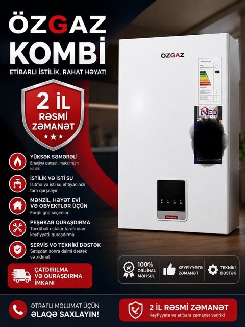 Özgaz kombi 32kW — Bakı