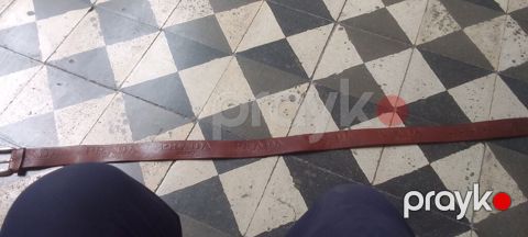 Kişi dəri kəməri - Material: qalın təbii dəri - Rəng: tünd qəhvəyi — Bakı
