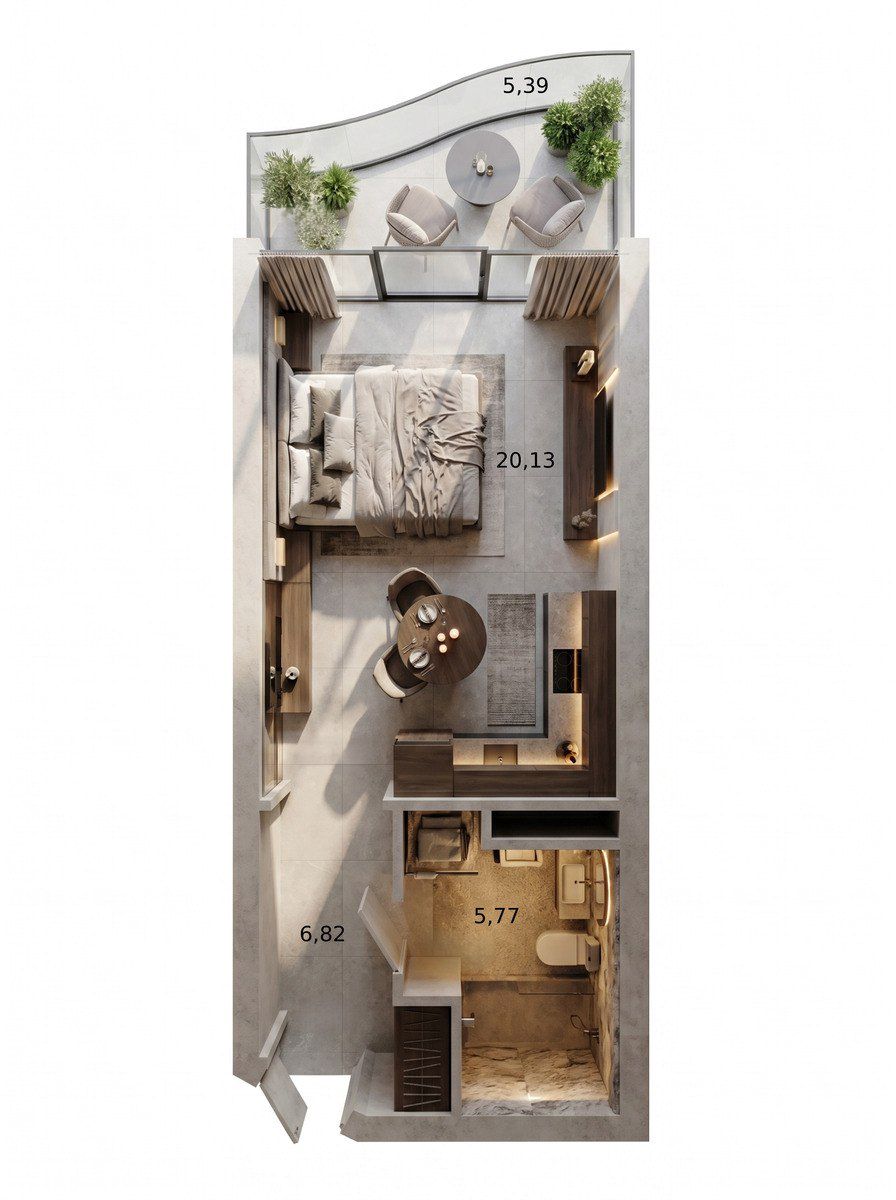 Satılır 1 otaqlı yeni tikili 38.1 m² — Mənzil, Bakı (2)