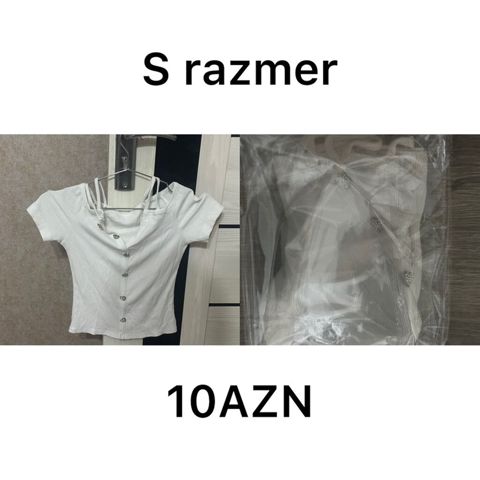 Ağ rəngli qadın bluz/kofta - Ölçü: S - Dizayn: Qısaqol, ön hissədə — Masazır