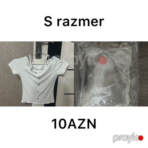 Ağ rəngli qadın bluz/kofta - Ölçü: S - Dizayn: Qısaqol, ön hissədə — Masazır
