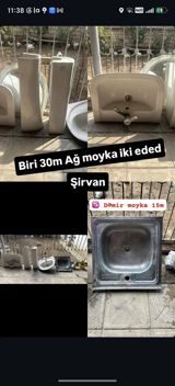 Mətbəx və vanna otağı üçün moykalar və ayaq dayaq hissələri - 2 ədəd — Lavabolar
