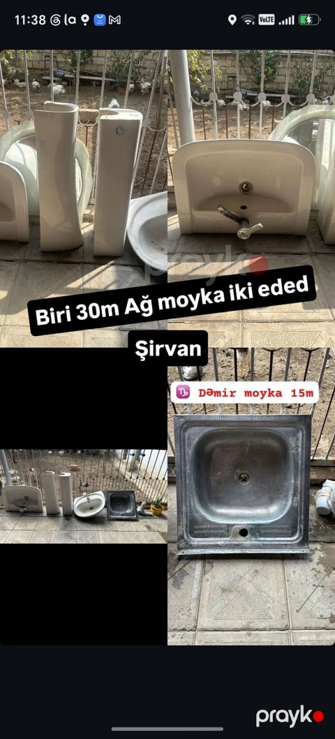 Mətbəx və vanna otağı üçün moykalar və ayaq dayaq hissələri - 2 ədəd — Şirvan