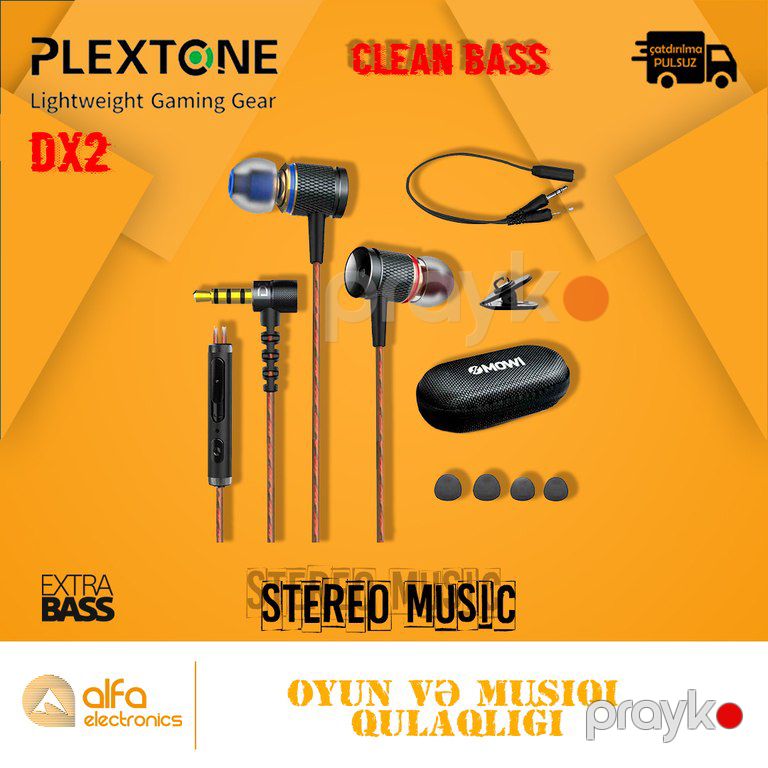 Qulaqlıq "Plextone DX2 Bass Head Stereo" — Səs texnikası, Bakı (5)