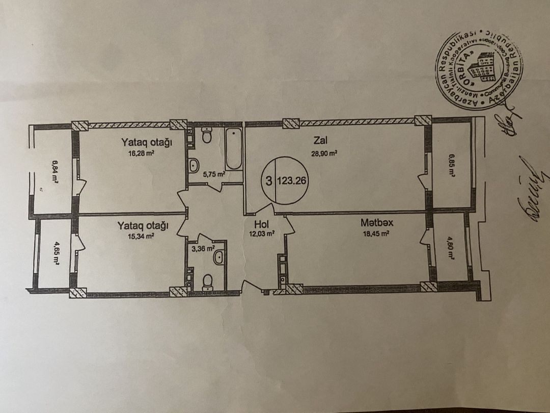 Satılır 3 otaqlı yeni tikili 123 m² — Mənzil, Bakı (2)