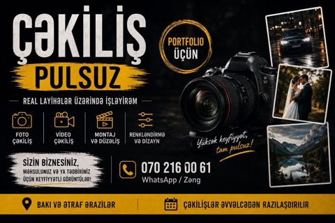 Fotoqraf, video operator, 26 yaş, 3-5 illik təcrübə, Natamam iş günü