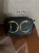 Qadın üçün çiyin/çapraz çanta - Rəng: qara - Material: teksturalı — ikinci_el_dunyam — Личные вещи